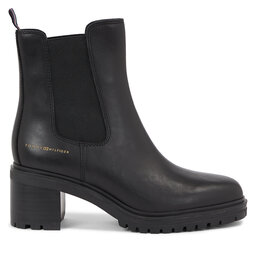

Ботильйони Tommy Hilfiger Essential Midheel Leather Bootie FW0FW07523 Black BDS, Чорний