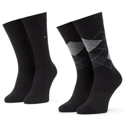 Tommy Hilfiger 2 pár hosszú szárú férfi zokni Tommy Hilfiger 100001495 Black 200