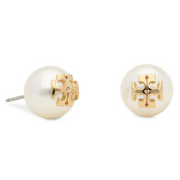 Tory Burch Boucles d'oreilles Tory Burch Crystal Pearl Stud Earring 11165514 Ivory/Tory Gold 110
