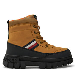 Tommy Hilfiger Ορειβατικά παπούτσια Tommy Hilfiger Stripes Fur Boot T3X5-33713-1487 S Καφέ