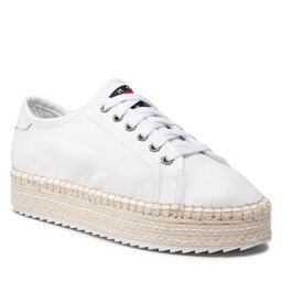 Tommy Jeans Espadrilles Tommy Jeans Lace Up Esspadrilles EN0EN01813 White YBR