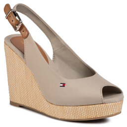 Tommy Hilfiger Espadrillos Tommy Hilfiger Iconic Elena Sling Back Wedge FW0FW04789 Stone AEP