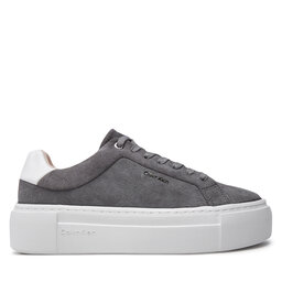 Calvin Klein Сникърси Calvin Klein Flatform Cup Lace Up W/Ml HW0HW02282 Сив