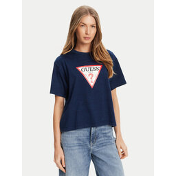 Guess Jeans Guess Jeans Marškinėliai W5GI20 KCTG1 Tamsiai mėlyna Regular Fit