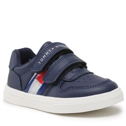 Tommy Hilfiger Sneakersy Tommy Hilfiger Flag Low Cut Velcro Sneaker T1B9-32841-1355 S Blue 800