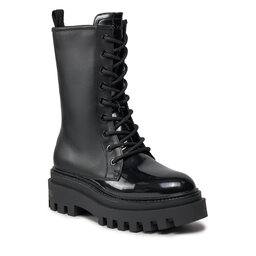 Calvin Klein Jeans Schnürstiefeletten Calvin Klein Jeans Flatform Laceup Boot Patent YW0YW00852 Black BDS