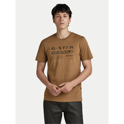 G-Star Raw G-Star Raw T-Shirt Distressed D24420-336-7172 Braun Slim Fit