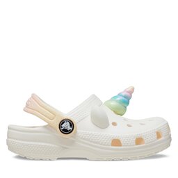 Crocs Pantoletten Crocs Classic Iam Rainbow Unicorn Clog T 209701 Weiß