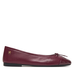 Tommy Hilfiger Baleríny Tommy Hilfiger Patent Toe-Cap FW0FW08830 Bordová