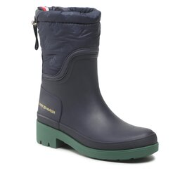 Tommy Hilfiger Gumijas zābaki Tommy Hilfiger Ankle Rainboot With Monogram FW0FW06848 Space Blue DW6