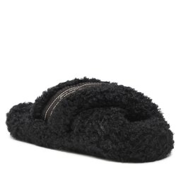 Tommy Hilfiger Kapcie Tommy Hilfiger Sherpa Fur Home Slippers Straps FW0FW06576 Black BDS