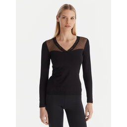 Ysabel Mora Ysabel Mora Pyjama-Bluse 19479 Schwarz Slim Fit