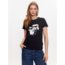 KARL LAGERFELD KARL LAGERFELD Póló Ikonik 2.0 230W1704 Fekete Regular Fit