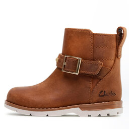 

Чоботи Clarks Dabi Trim T 261526716 Tan Leather, Коричневий