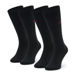 Hugo Комплект 2 чифта дълги чорапи мъжки Hugo 2P Rs Uni Cc 50468099 Black 001