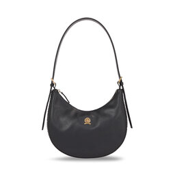 Tommy Hilfiger Kabelka Tommy Hilfiger Crest Leather Shoulder Bag AW0AW15229 Black BDS