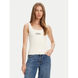 Guess Jeans Guess Jeans Marškinėliai W5YP35 KA0H1 Écru Regular Fit
