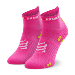 Compressport Augstas unisex zeķes Compressport Pro Racing Socks V4.0 Run Low XU00047B_360 Fluo Pink/Proimerose