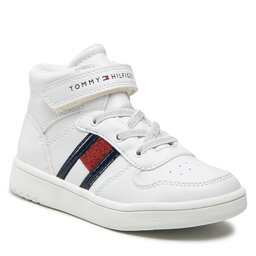 Tommy Hilfiger Sportcipő Tommy Hilfiger Higt Top Lace-Up/Velcro Sneaker T3A9-32330-1438 S White 100
