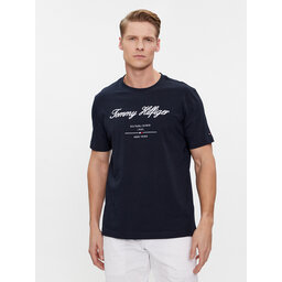 Tommy Hilfiger Tommy Hilfiger T-Shirt Script Logo Tee MW0MW33691 Dunkelblau Regular Fit