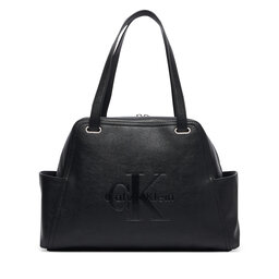 Calvin Klein Handtasche Calvin Klein Pockets Monologo Tote LV04F3689G Schwarz