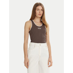 Max Mara Leisure Max Mara Leisure Marškinėliai Sax 2516941027 Ruda Slim Fit