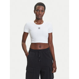 adidas adidas Marškinėliai Essentials JC9026 Balta Slim Fit