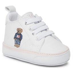 

Снікерcи Polo Ralph Lauren RL100689 WHITE SMOOTH/LIGHT PINK W/ AMERICAN FLAG BEAR, Білий