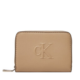 Calvin Klein Jeans Μικρό Πορτοφόλι Γυναικείο Calvin Klein Jeans Sculpted Med Zip Around Wallet LV04K1004G Μπεζ