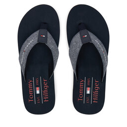 Tommy Hilfiger Zehentrenner Tommy Hilfiger Chambray Beach Sandal FM0FM05570 Dunkelblau