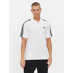 adidas adidas Polo marškinėliai Essentials Piqué Embroidered Small Logo 3-Stripes Polo Shirt IC9312 Balta Regular Fit