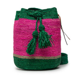 Manebi Torebka Manebi Beach Bucket V 2.9 AE Green/Fuchsia Raffia