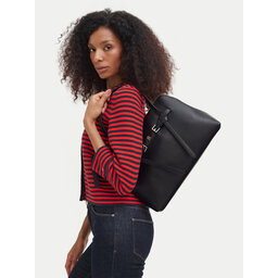 Tommy Hilfiger Handtasche Tommy Hilfiger Th Buckle Tote AW0AW19032 Schwarz