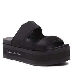 Calvin Klein Jeans Чехли Calvin Klein Jeans Flatporm Sandal Webb YW0YW01074 Black/Lavender Aura BEH