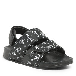 Calvin Klein Jeans Σανδάλια Calvin Klein Jeans Logo All Over Velcro Sandal V1B2-80626-1172 M Black 999