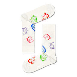 Happy Socks Hohe Unisex-Socken Happy Socks SIM01-1300 Écru