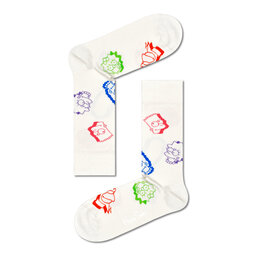 Happy Socks Visoke unisex čarape Happy Socks SIM01-1300 Écru