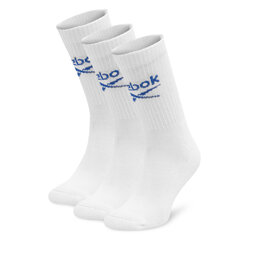 Reebok Lot de 3 paires de chaussettes hautes unisexe Reebok R0258-SS24 (3-pack) Blanc