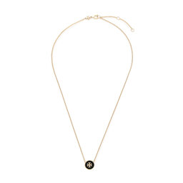 Tory Burch Collana Tory Burch Kira Enamel Pendant Necklace 90549 Tory Gold/Black 720