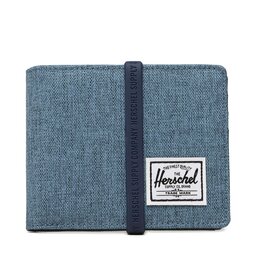 Herschel Große Herren Geldbörse Herschel Roy Coin 10766-05727 Copen Blue Crosshatch