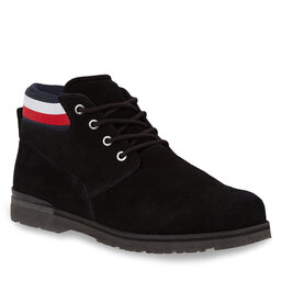Tommy Hilfiger Schnürstiefeletten Tommy Hilfiger Core Hilfiger Suede Boot FM0FM04800 Black BDS