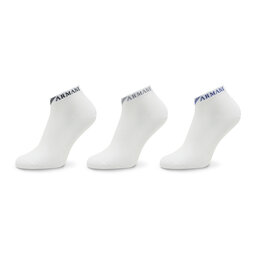 Emporio Armani Set de 3 perechi de șosete medii pentru bărbați Emporio Armani 300038 3R254 60210 Bianco