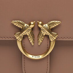 

Сумка Pinko Love One Top Handle Mini Light 100071 A0F1 Biscotto Zenzero/Antique Gold, Коричневий