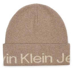 

Шапкa Calvin Klein Jeans Logo Beanie K60K611271 Plaza Taupe PED, Сірий