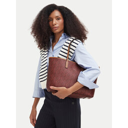 Tommy Hilfiger Handtasche Tommy Hilfiger Th Monoplay Tote Le AW0AW17416 Dunkelrot