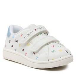 Tommy Hilfiger Sneakersy Tommy Hilfiger Logo Low Cut Velcro Sneaker T1B9-32864-1355 M White/Light Blue X356