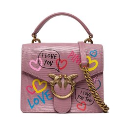 Pinko Дамска чанта Pinko Love Mini Top Handle Street Art Love AI 22-23 PLTT 1P22W6 A043 Pink O78Q