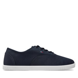 Tommy Hilfiger Tenisky Tommy Hilfiger Canvas Lace Up Sneaker FW0FW07805 Tmavomodrá