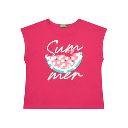 United Colors Of Benetton United Colors Of Benetton T-shirt 3I1XC10P0 Ružičasta Regular Fit