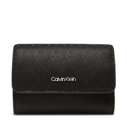 Calvin Klein Portafoglio da donna Calvin Klein Ck Must Aop Small Trifold W Zip LV04F1038G Nero
